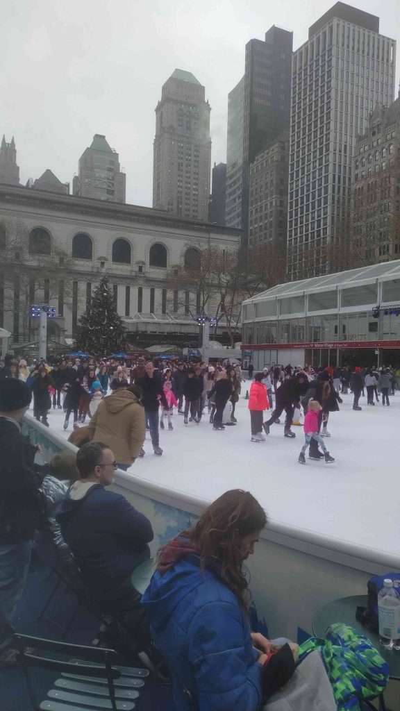 Ice skate rink in the park