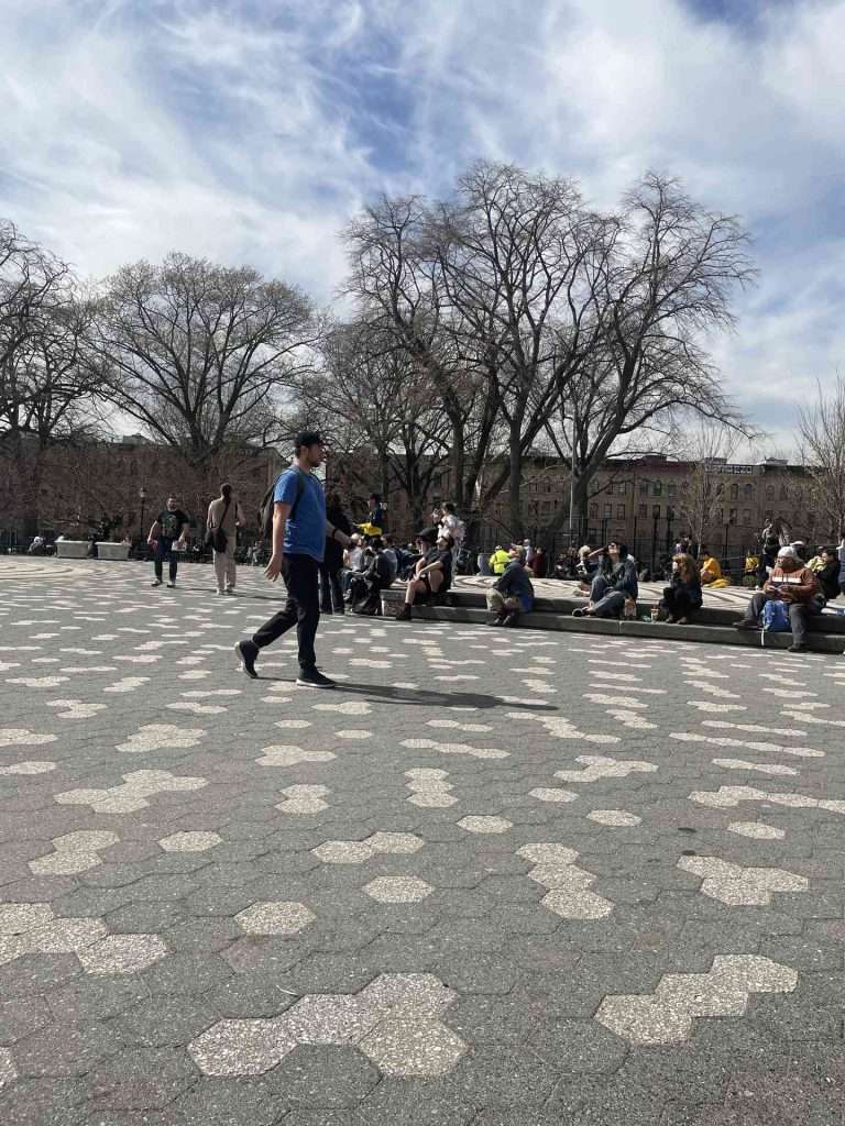 Man walking at park in Brooklyn