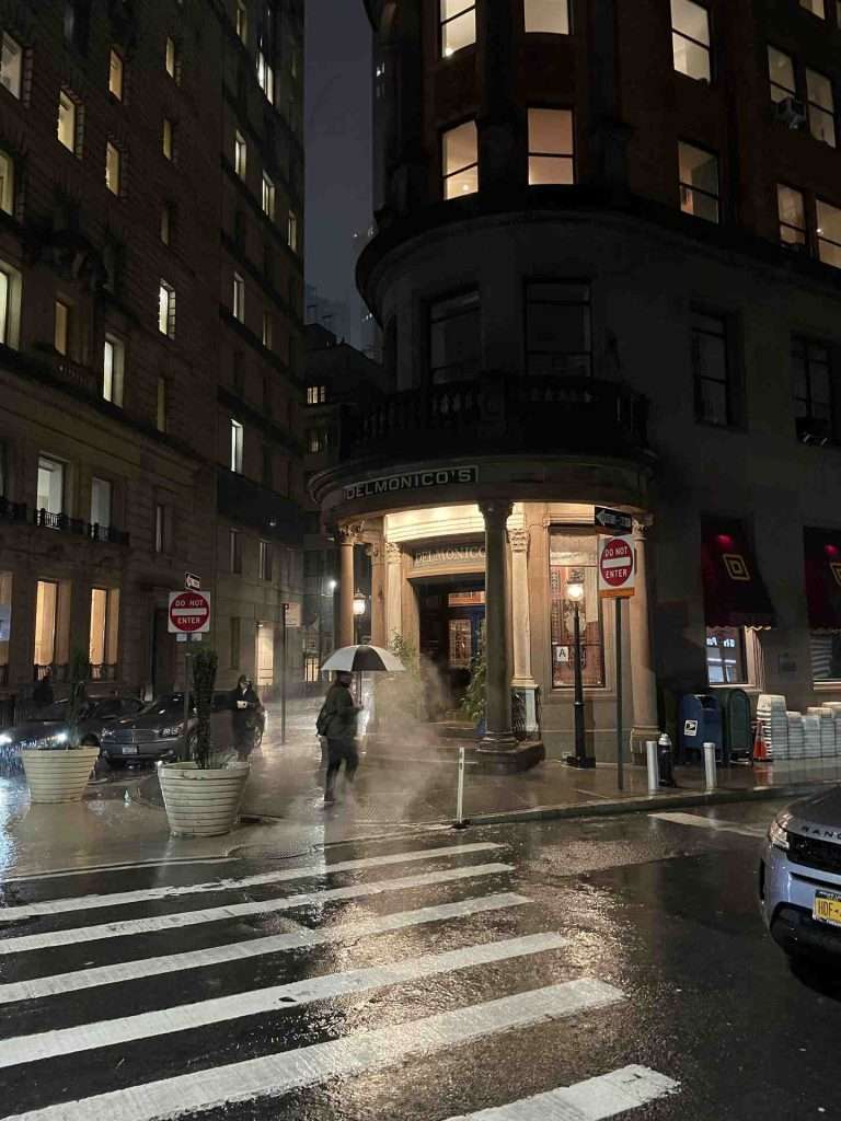 Delmonico building during the rain