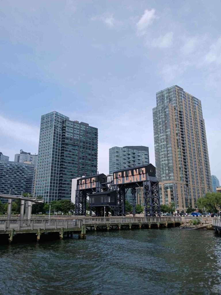 Long Island City sign at pier