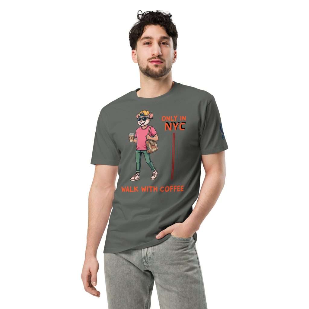 Only in NYC Walk With Coffee T-Shirt