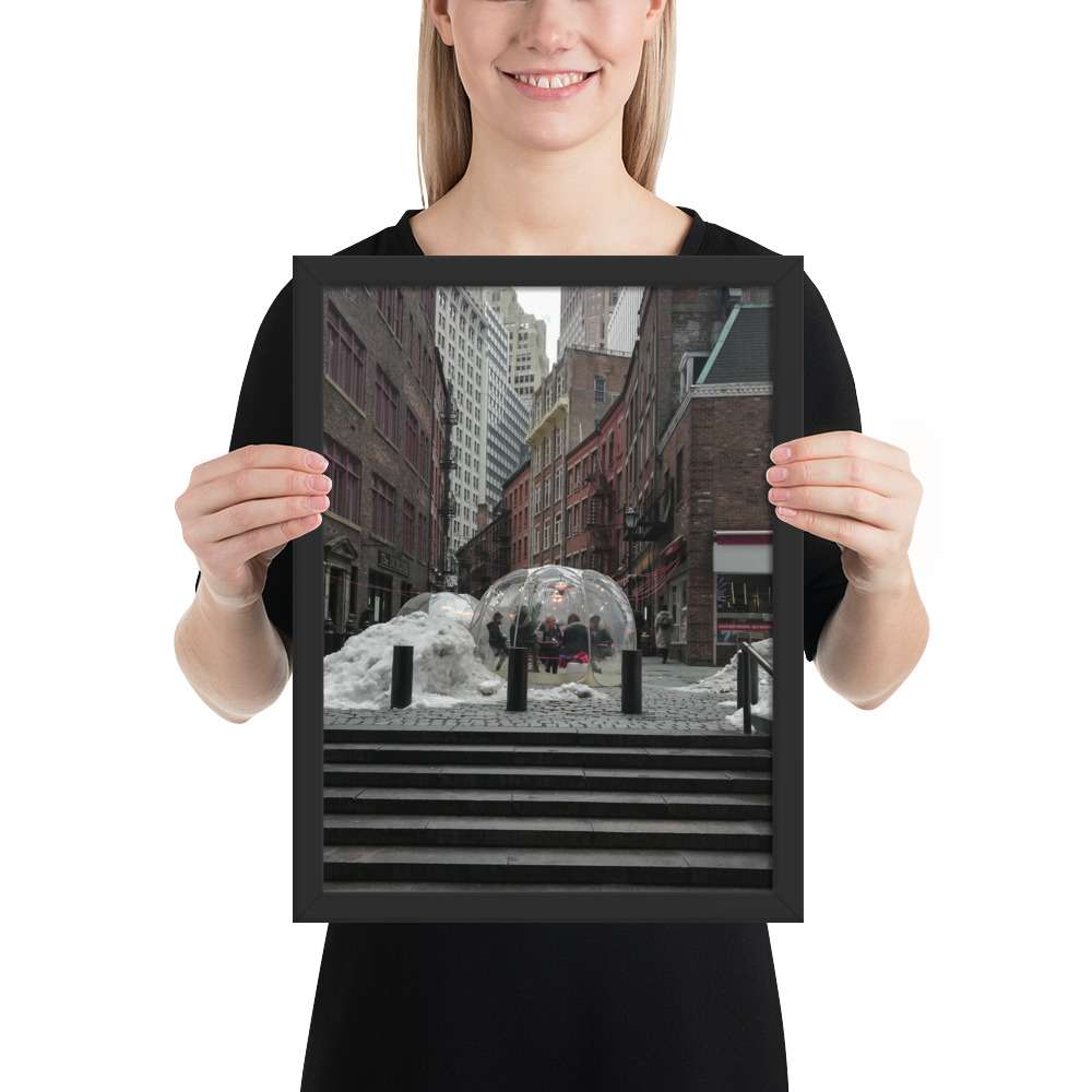 Outdoor eating bubbles-Igloos Framed poster - Image 2