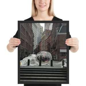 Outdoor eating bubbles-Igloos Framed poster